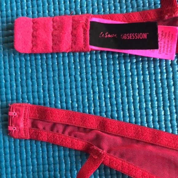 La Senza Obsession Dark Red Scalloped Lace Underwire Bra 34B - Picture 9 of 11